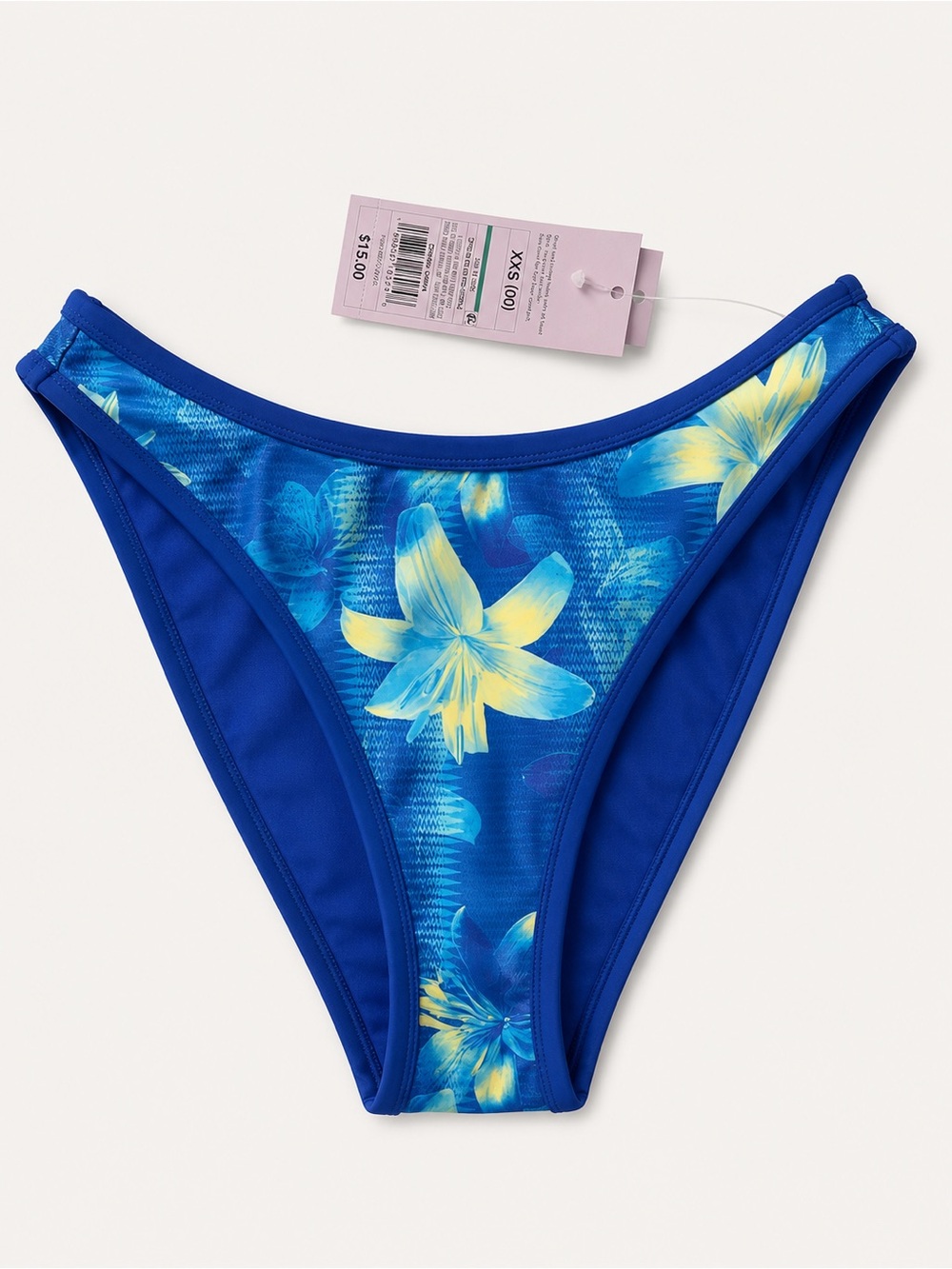 wild fable Blue Floral Bikini Bottom with Yellow Accents